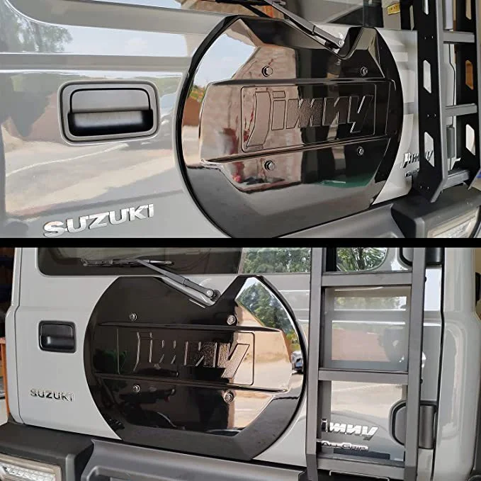 TELLIKA Bright black Matte black ACCESSORIES ABS Car wheel Spare tire cover For Suzuki jimny JB64 JB74 2019 2018 accessories