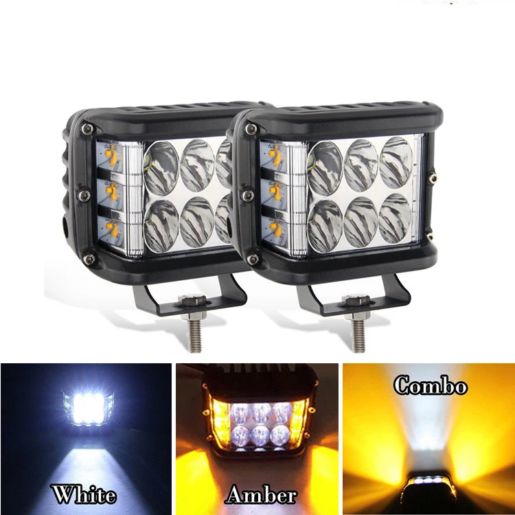 Dual Color 72W LED Work Light Strobe car Light Bar Flashing Auto Fog Light For Truck SUV ATV 4WD