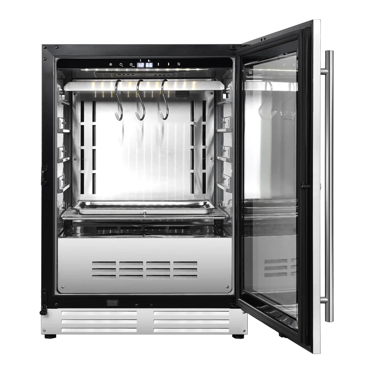 Beef Aging Machine Dry Aged Steak Fridge Compressor Meat Refrigerator Showcase Black Electric Eco-friendly CE Modern Furniture