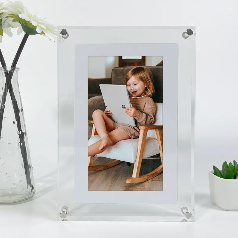 Acrylic Clear Acrylic Picture Frames Magnetic Picture Frames Wholesale WIFI Cloud Digital Cloud Frame Photo LCD Touch Screen Blu