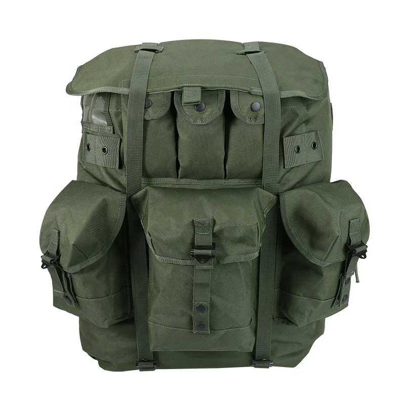 YAKEDA Olive Drab Operator Green Rucksack Combat Field Tactical Back Pack Alice Backpack with Frame Tactical Hiking Backpack