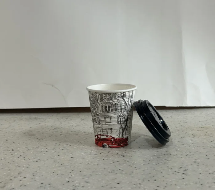 Disposable custom disposable paper bubble tea cup with tea inside bottom