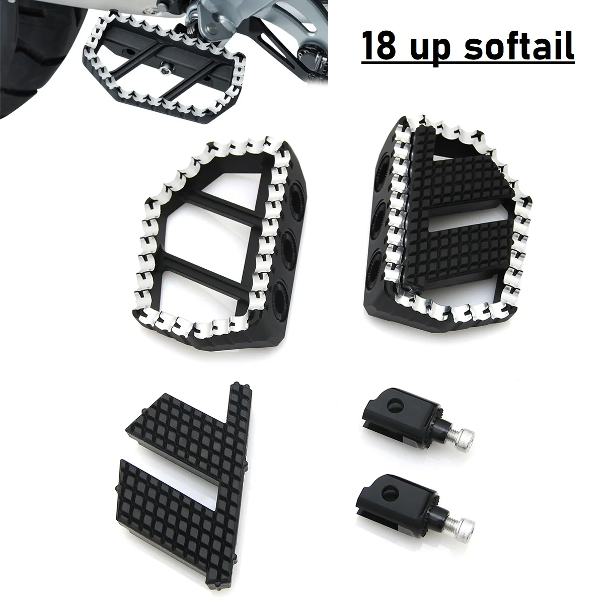 industrial Rugged MX-styled mini foot boards for harley Softail Breakout 114 FXBRS Street Bob FXBB 2018-2022