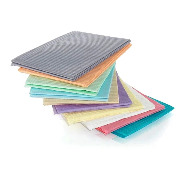 Colorful Dental Bibs Waterproof Absorbent 3 ply Surgery Disposable Medical Dental Bibs