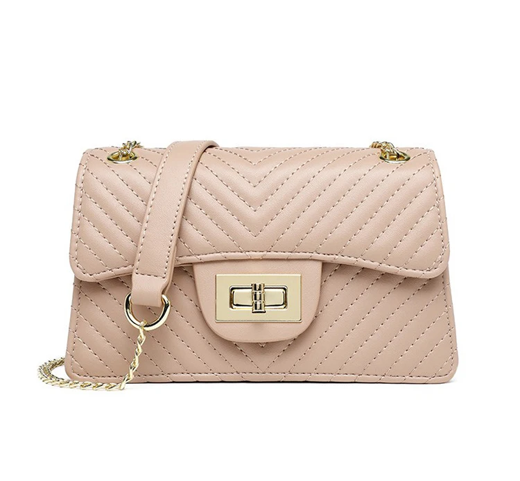 Pu Handbag 2023 new fashion  trade messenger bag ladies shoulder handbag  small chain square bags