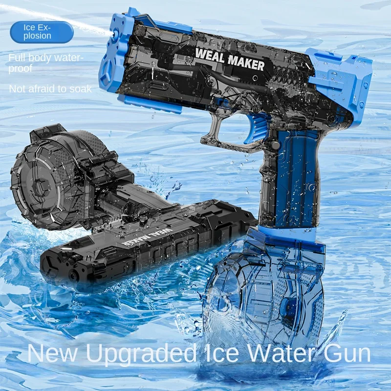 Transparent Electric Water Gun Automatic Glock Drum Version Water Guns High Capacity Strongest Water Blaster Gun Toys