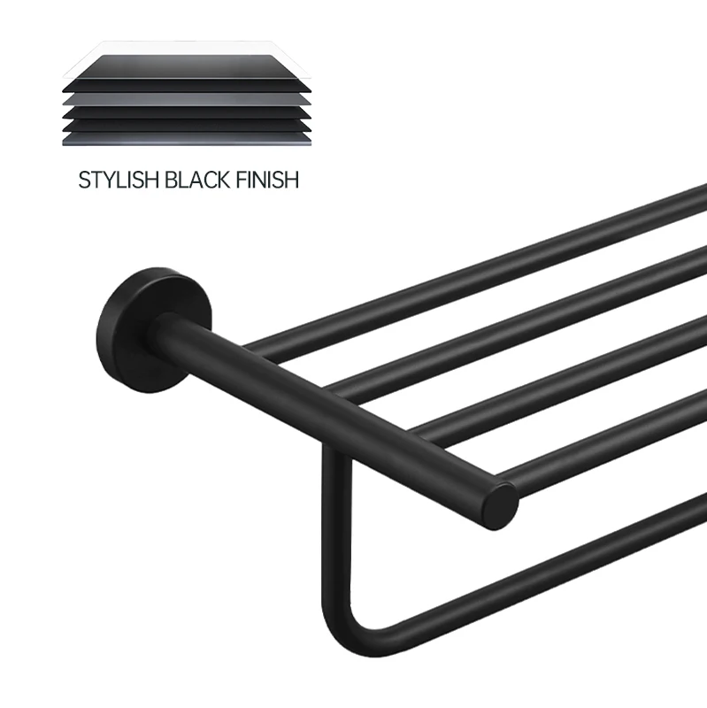 Hotel modern wall mounted  stainless steel matte black toilet bathroom accessories set