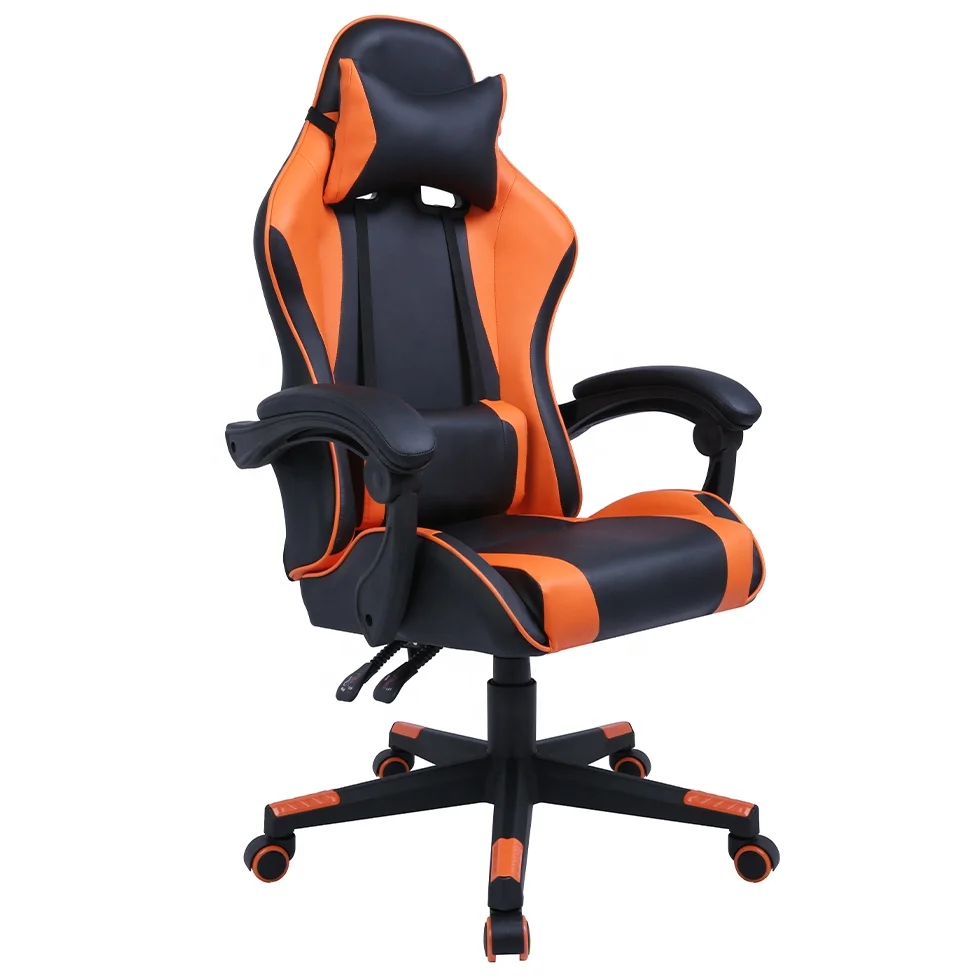  High Quality Orange Swivel Pc Computer Gaming Chair Pu Leather