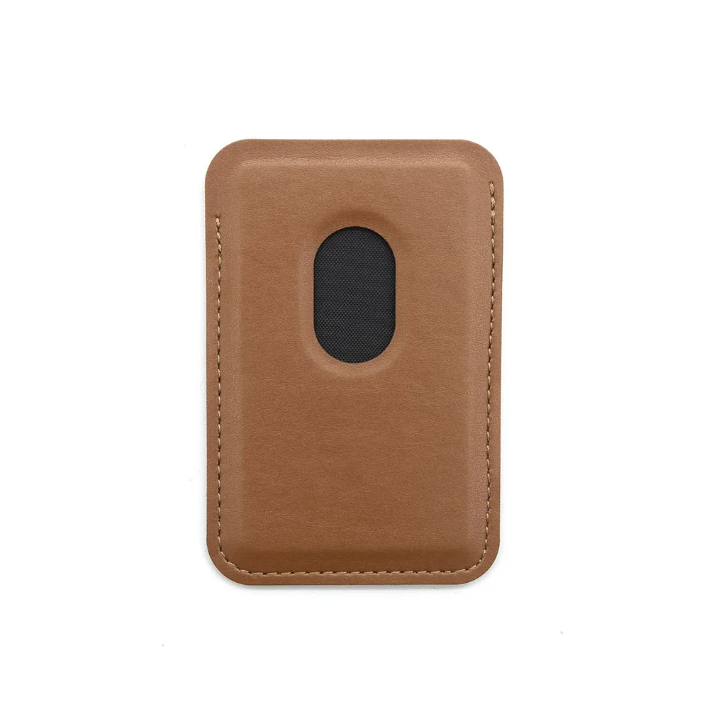 Strong Magnet Two Card Slots Custom Color Logo Foldable PU Leather Magnetic mobile phone wallet case card holder