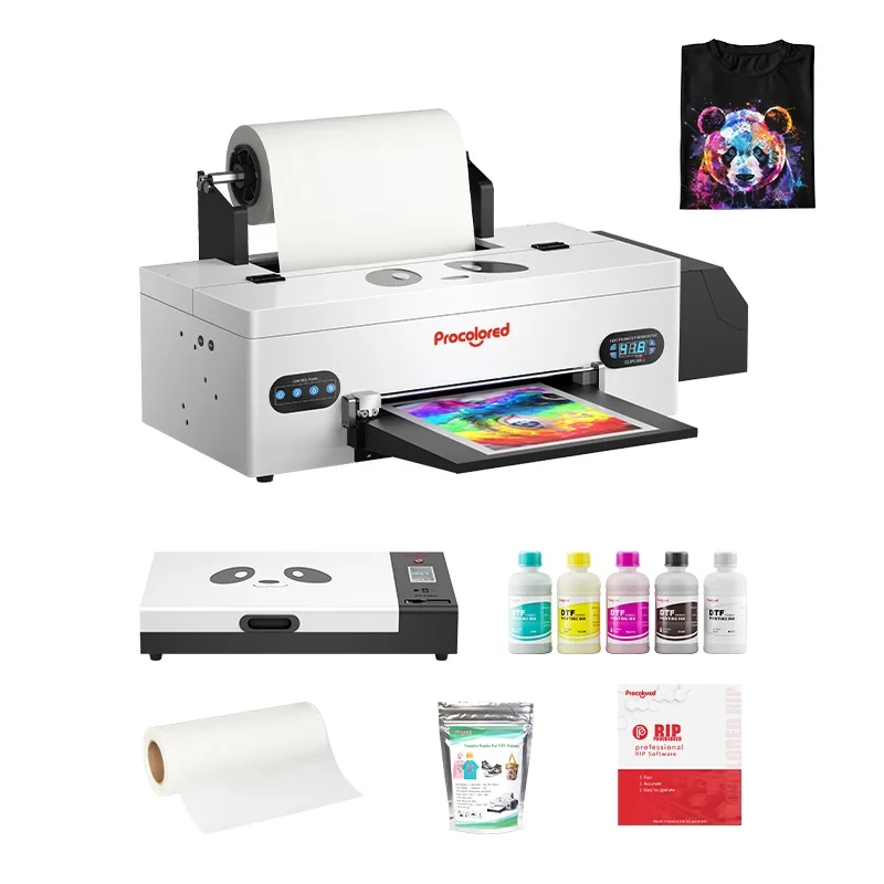 Procolored Digital Tshirt Printing Machine Transfer Printing Sublimation Printer DTF A3 Bundle With Oven