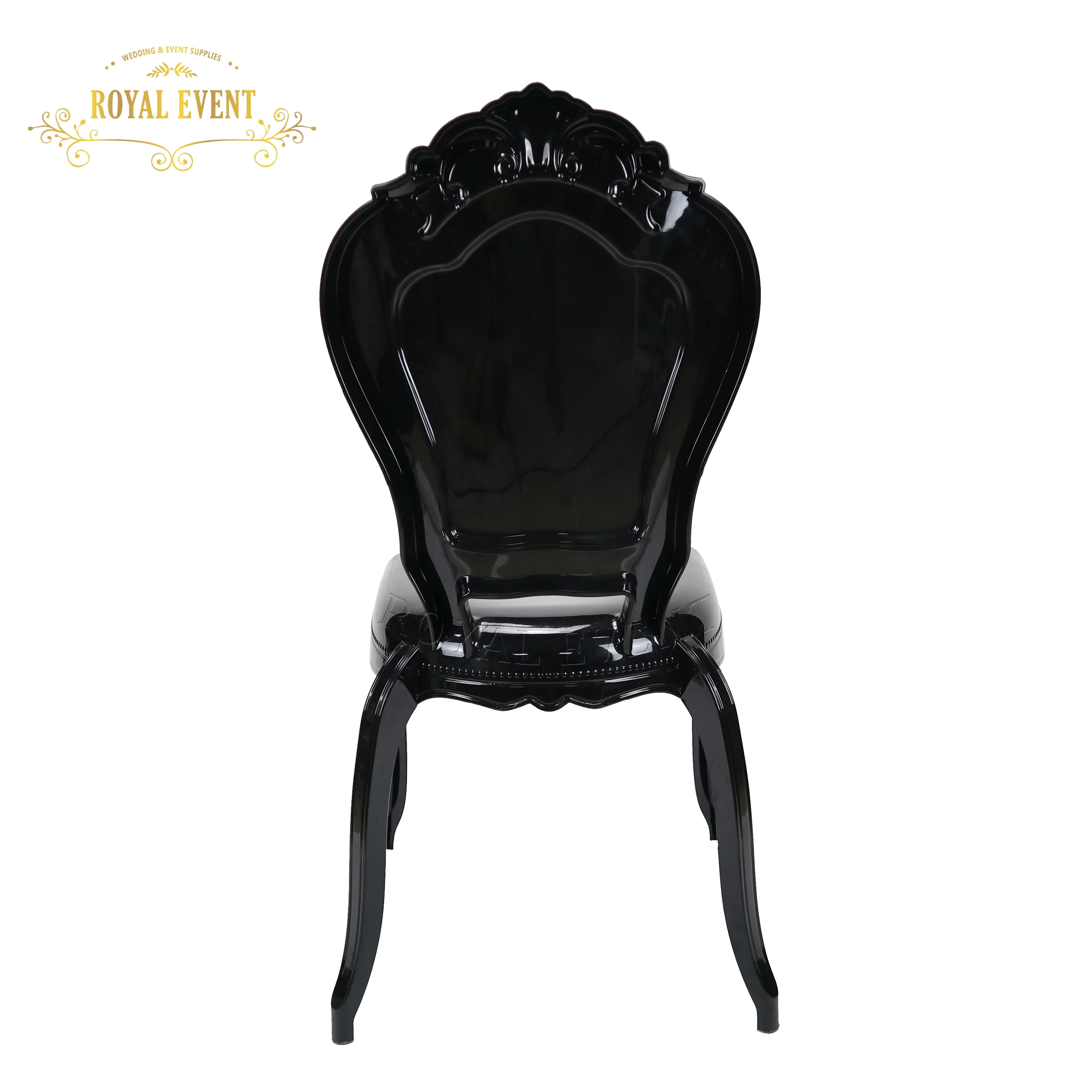 Wholesale Hotel Event Chair Wedding Dining Chairs Party Used Princess Chair Chaise Silla Wedding Decoration Resin Black