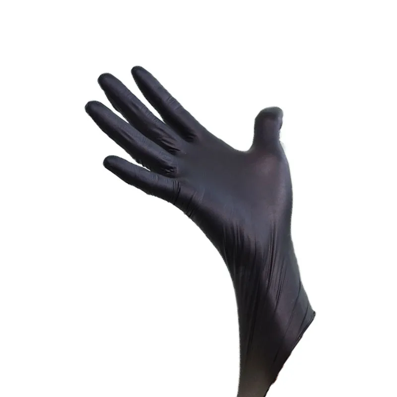 Черные нитриловые glovees, одноразовый порошок, бесплатный осмотр, glovees, оптовая продажа, пищевой сорт