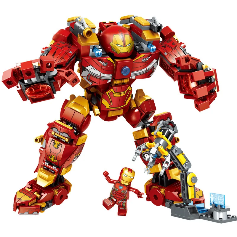 Newest Super Heroes Mk44 small DIY bricks Ironmans Hulkbuster Legoinglys Building Blocks Toys