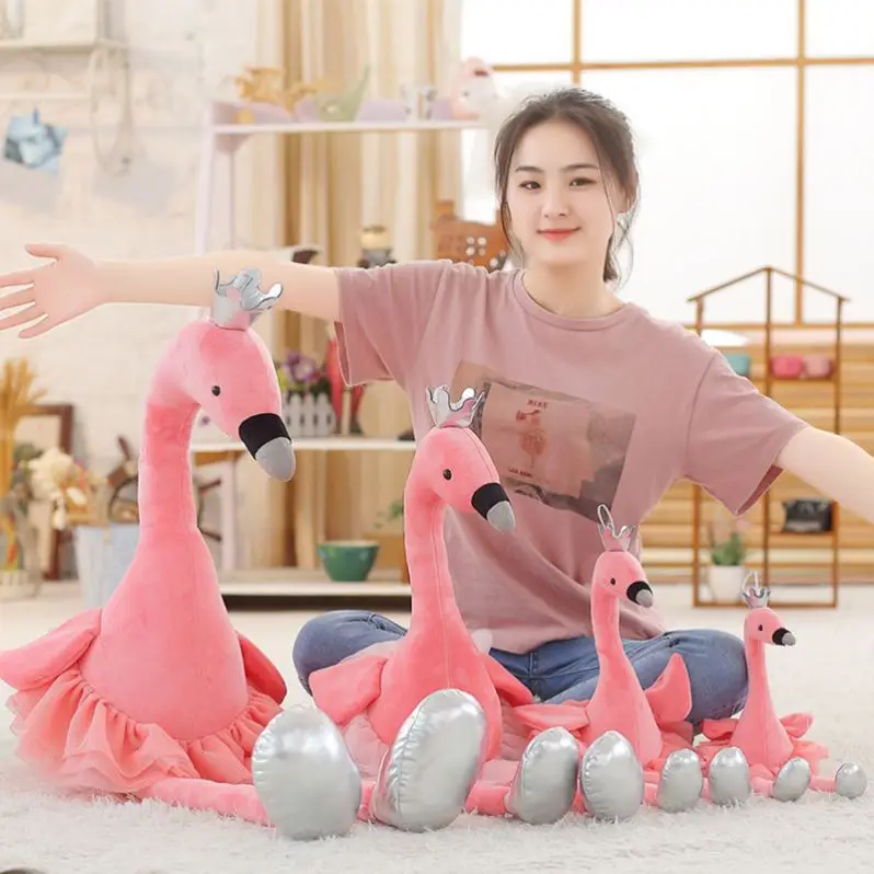 Custom Wholesale Cute Ballerina Flamingo Stuffed Plush Toys for Children Dance Ballet Swan Plushie Doll Bird Animal Peluche