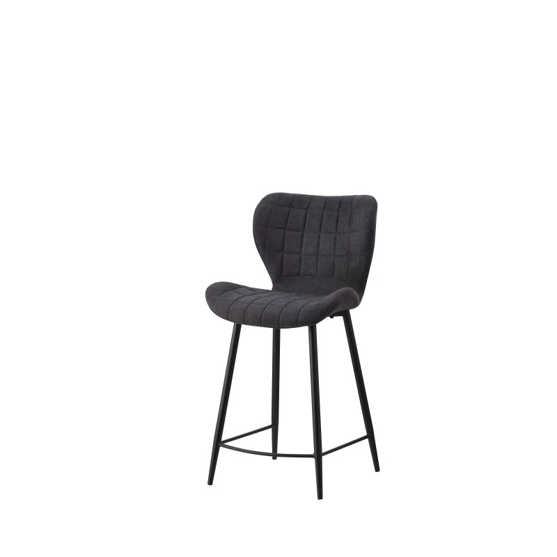 
2021 new hot sale modern bar stools grey fabric dining chairs 