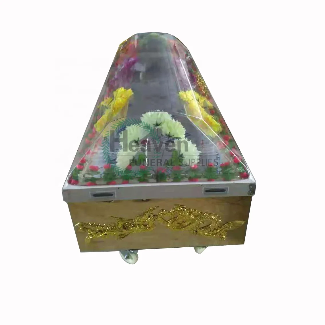Hot selling funeral transparent cover mortuary freezer air conditioned coffin for body display