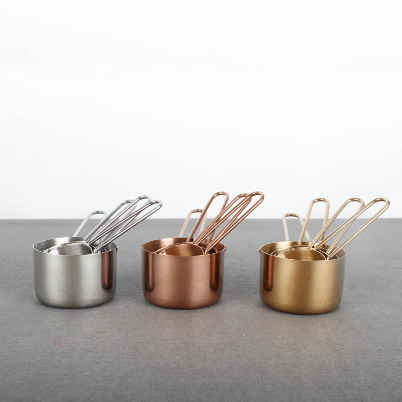High quality stainless steel kitchen tools baking tools 4pcs  measuring spoon set  measuring cup