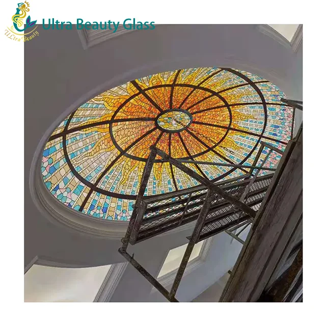 High Quality Customized Design Stained Glass Ceiling Dome Glass for Roof Decoration