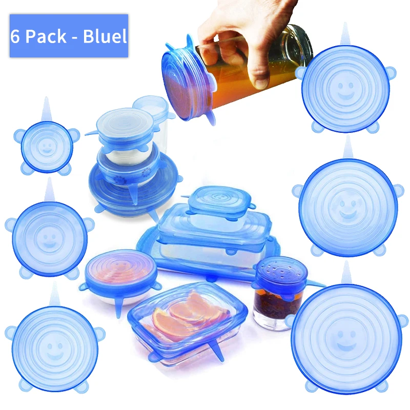 Hot Selling High QualitySuitable for bowls/plates/fruit plates available Stretchable Food Wrap Stretch Silicone Lids