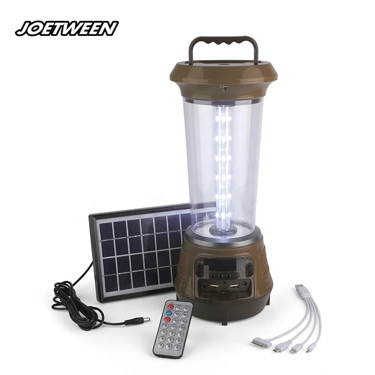 teyoza rechargeable emergency solar stand light camping lantern with media and radio