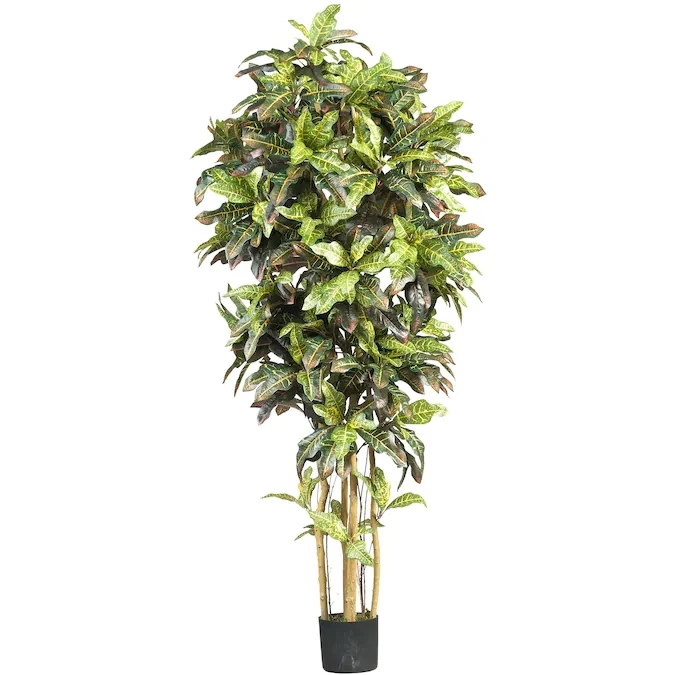 Wholesale High Quality Artificial Green Decorative Tree PE PVC Material Simulation Croton Artificial Plant Artificial Tree