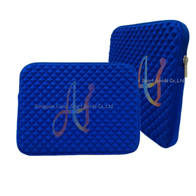 Wholesale Personalization Sleek Diamond Foam Padded Notebook Sleeve Neoprene Stylish Blue Laptop Pouch for  Chromebook Tablet