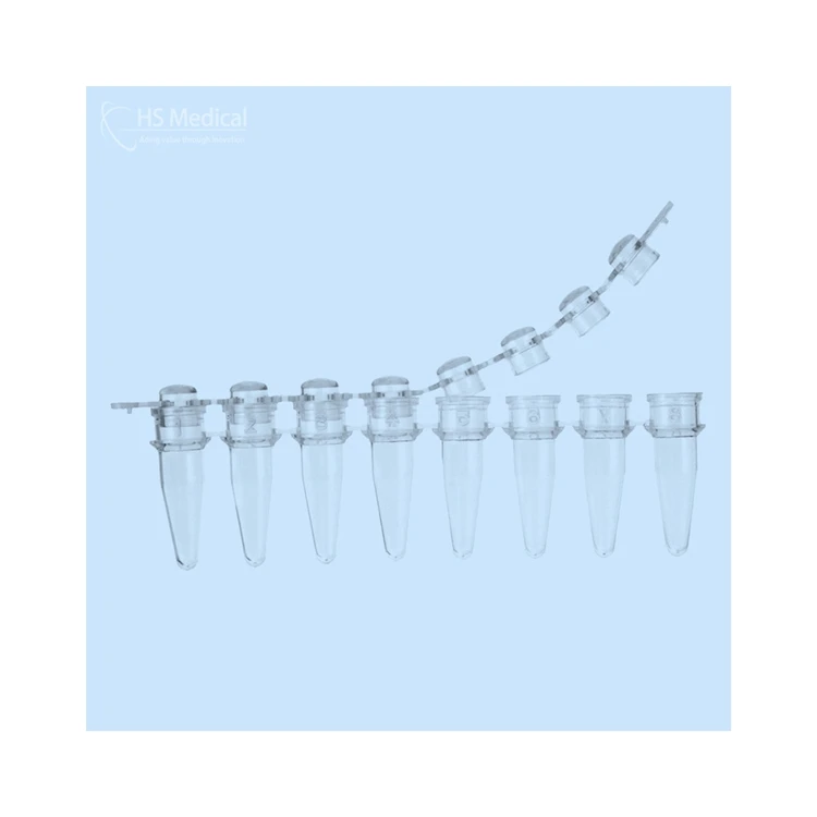 Китайский производитель, прямая продажа, одноразовые криолиновые микротрубки 0,2 мл для ПЦР с тонкими стенками, 8 полосок, ПЦР-трубка