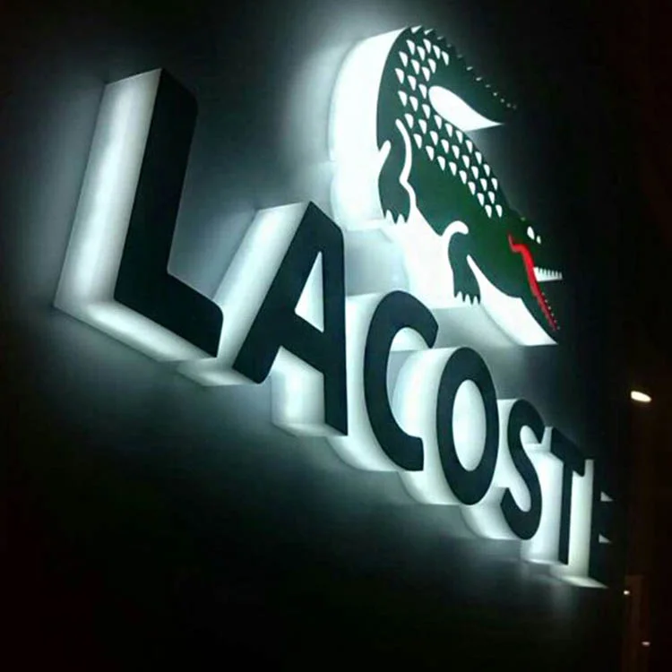 Outdoor Acrylic Advertising Logo Full Lit Lettering Signs background wall production lights