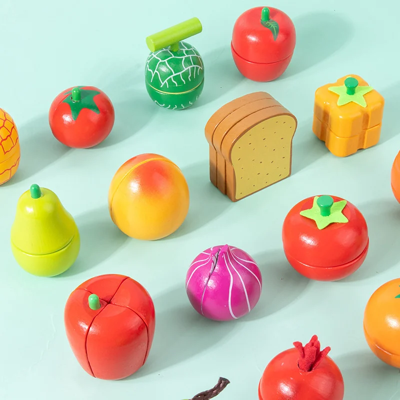 Магнитная игрушка для резки дерева фруктов и овощей