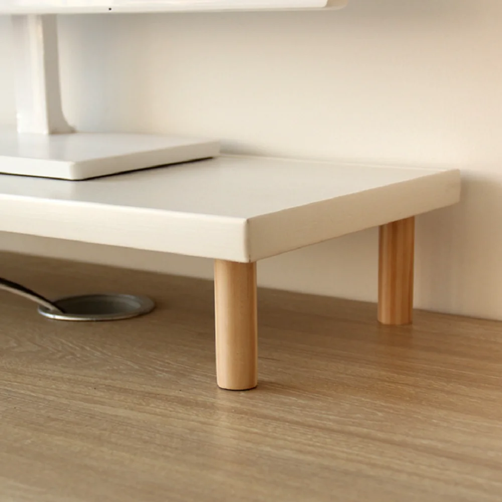 High Quality Portable Office White Wood Tablet Notebook Laptop Screen Monitor Riser Stand For Computer