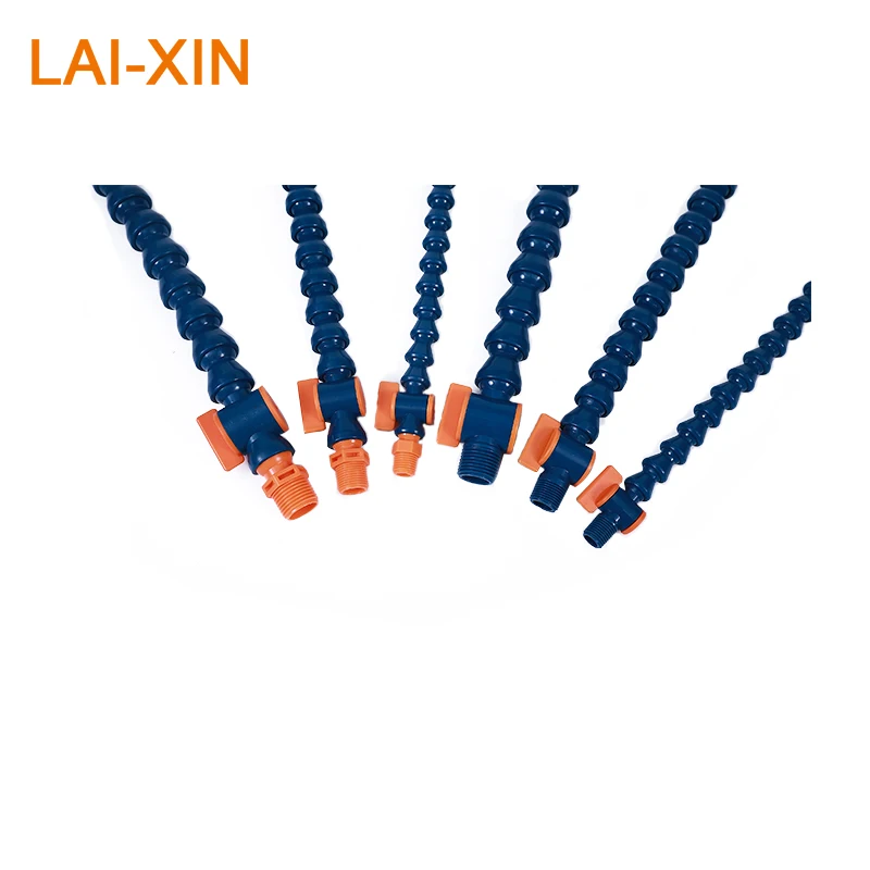 1/4 300mm Round Flat Plastic Flexible Water Oil Coolant Pipes Hoses With Switch For CNC Machine Lathe Milling Cooling Tube