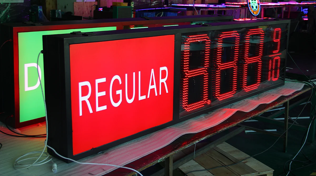 20-дюймовый зеленый 8.8.8.8 светодиодный экран для бензоколонки цены на нефть наружный непромокаемый электронный рекламный щит ценник со светящимися знаками