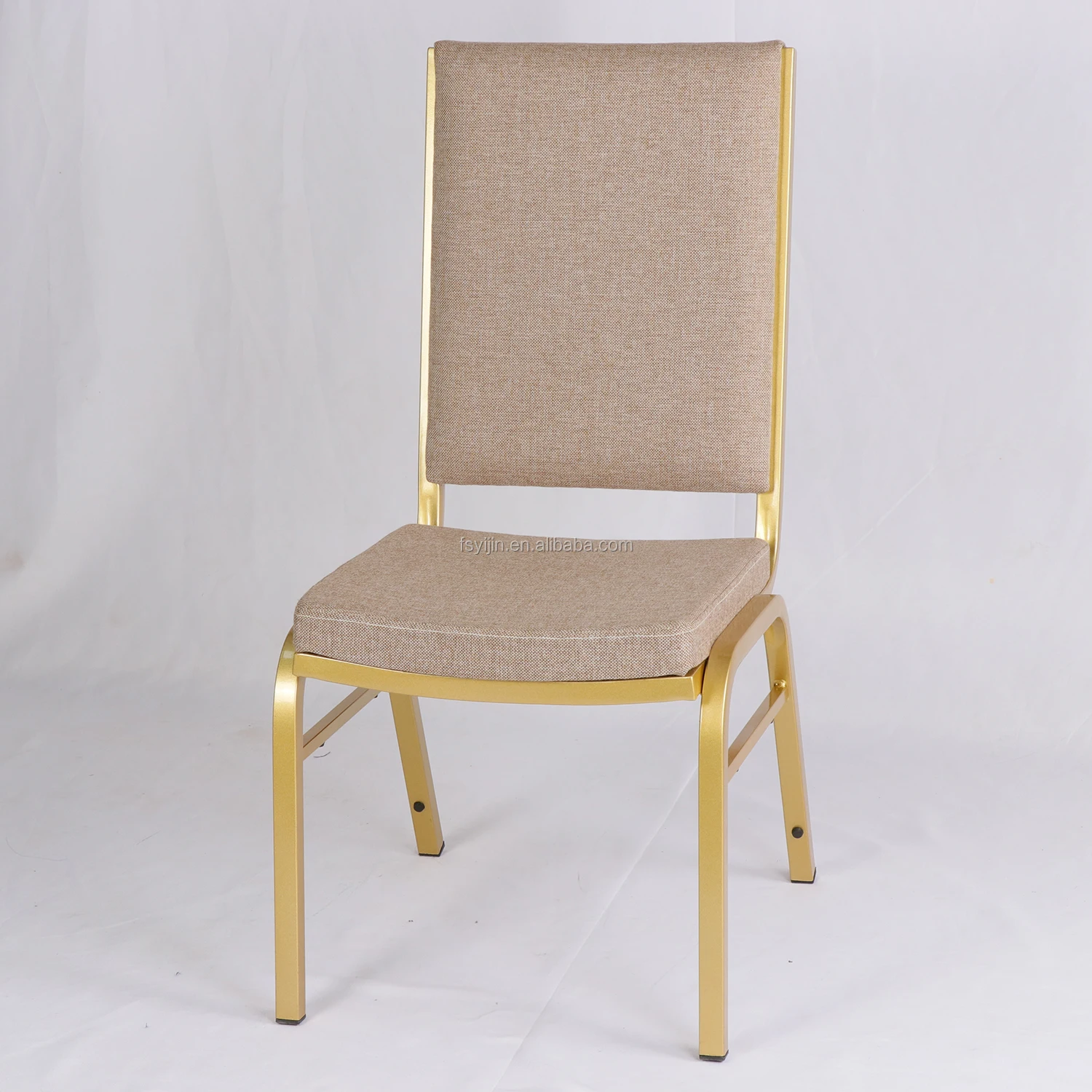 Modern new design aluminum gold frame padded banquet chair hotel wedding event