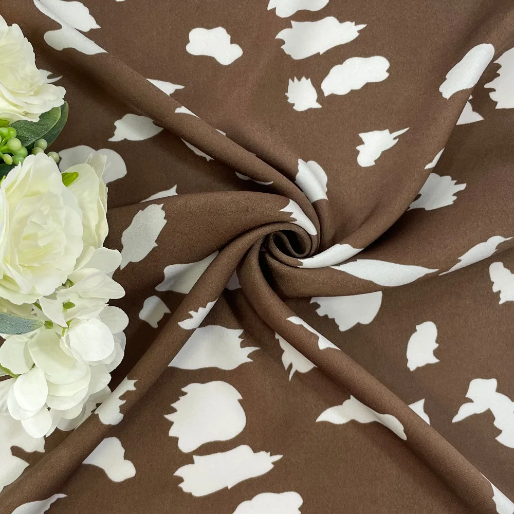 Hot Selling 100%poly printed silk chiffon fabric flower custom print sublimation satin material fabric for dresses