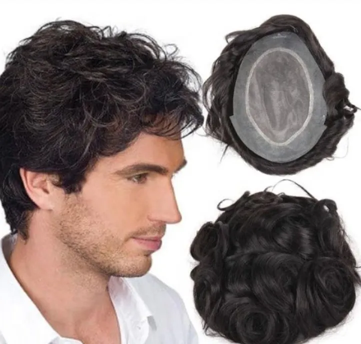 Hair Wig Toupee for Men 100% Human Hair