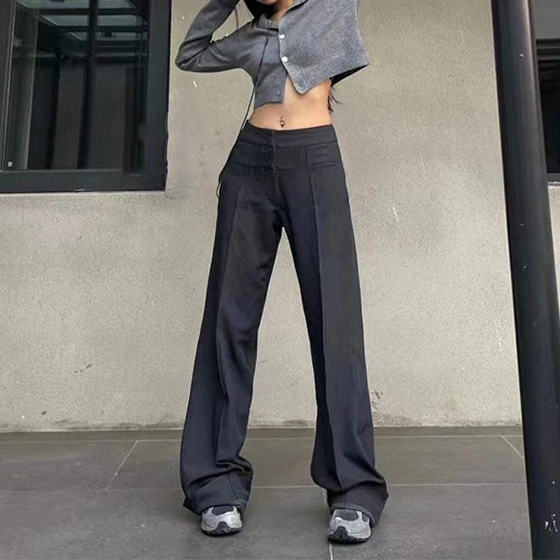 Street wear vintage pendant leisure pants trousers for women high quality custom ladies suit pants