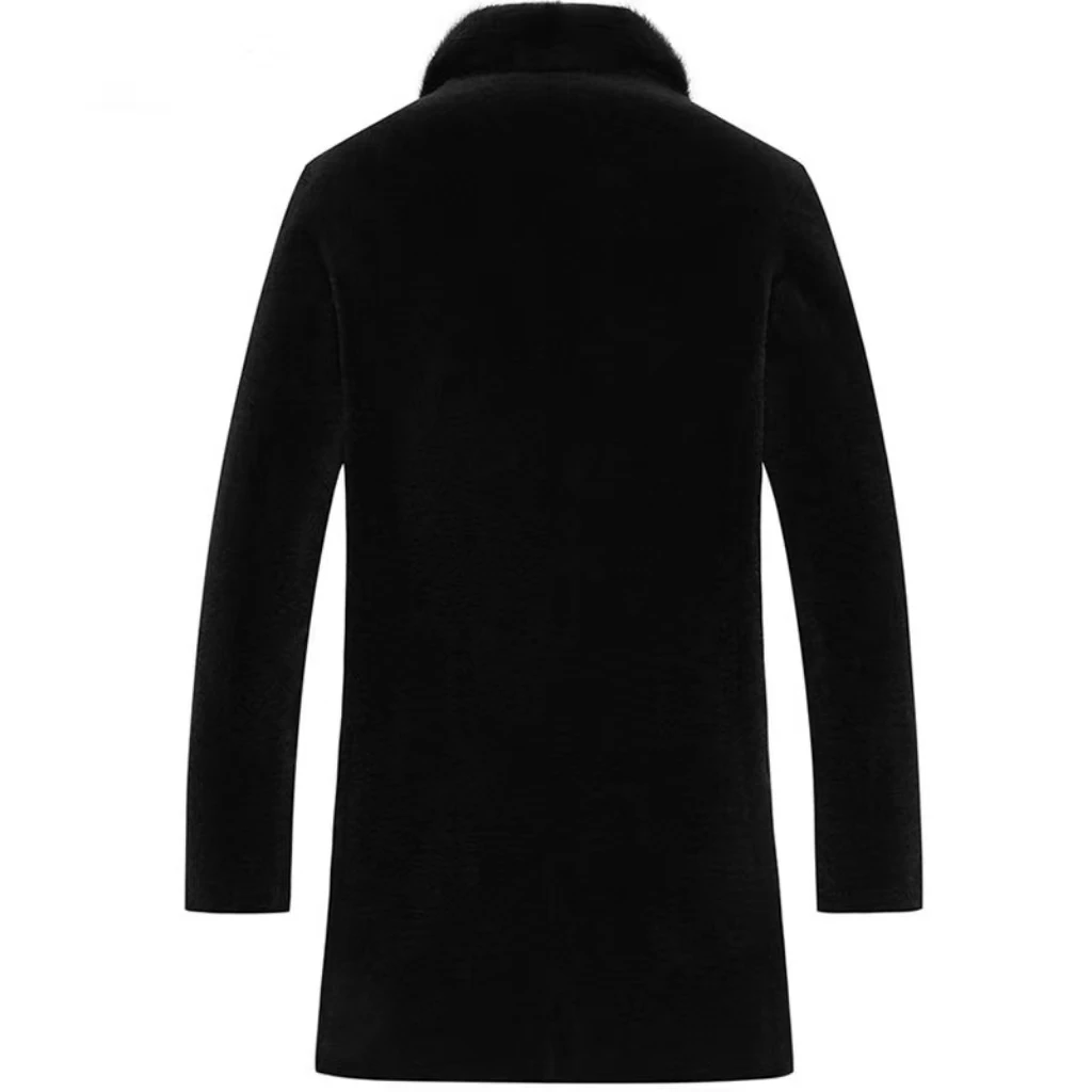 Wholesale Natural Sheep Fur Coat Custom Winter Warm Long Fur Coat Classic Style Luxury Mens Fur Coats
