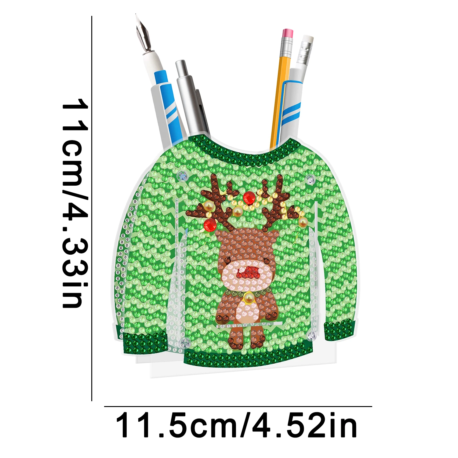 Christmas Desktop Ornaments Organizer Diamond Painting Pencil Holder Diamond Art Kits for Kids Adults