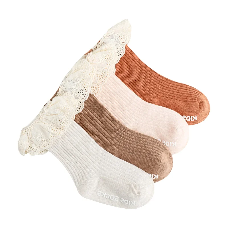 Baby Socks New Kids Toddlers Girls Knee High Long Soft Cotton Lace Baby Children Socks Baby Girl Socks