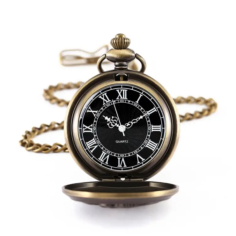 Wholesale Jewelry Necklace Clock Vintage Steampunk Accessories Dr Who Pocket Watch with Chain for Men Gift