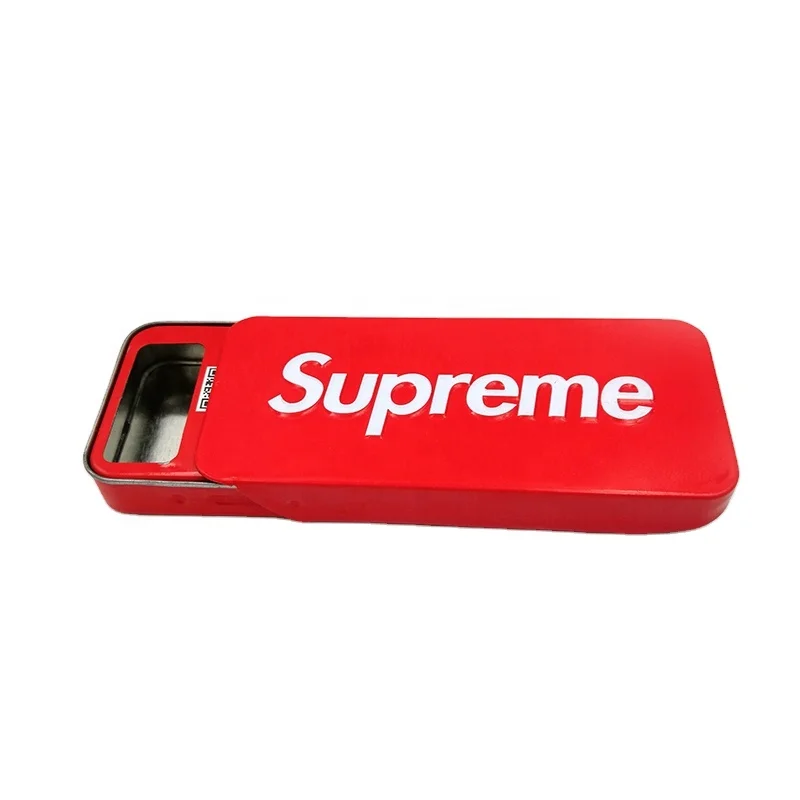 
Custom printed vintage matte black rectangle mini aluminum solid lip balm sliding tin box 