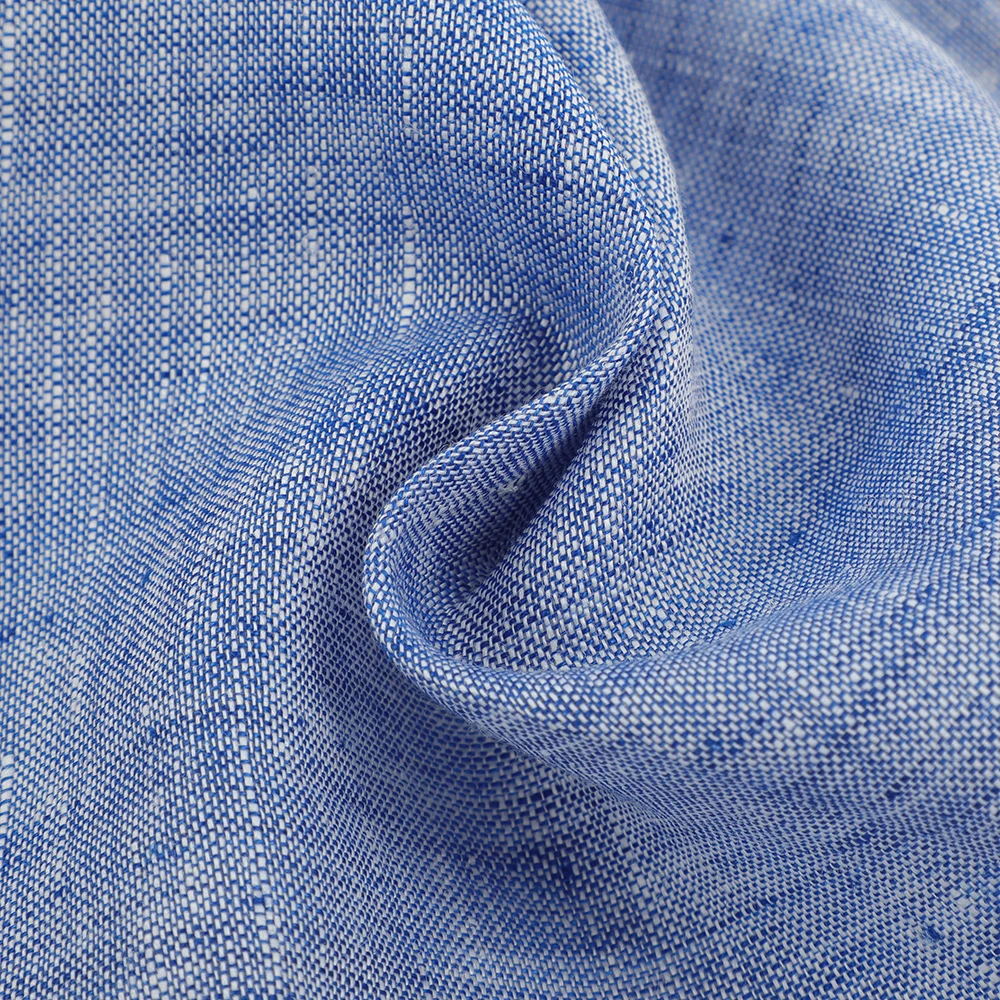 Organic Pure Linen Custom Designed Two-Tone Woven Fabric  Yarn-Dyed Ones For Making Women Clothes  Making