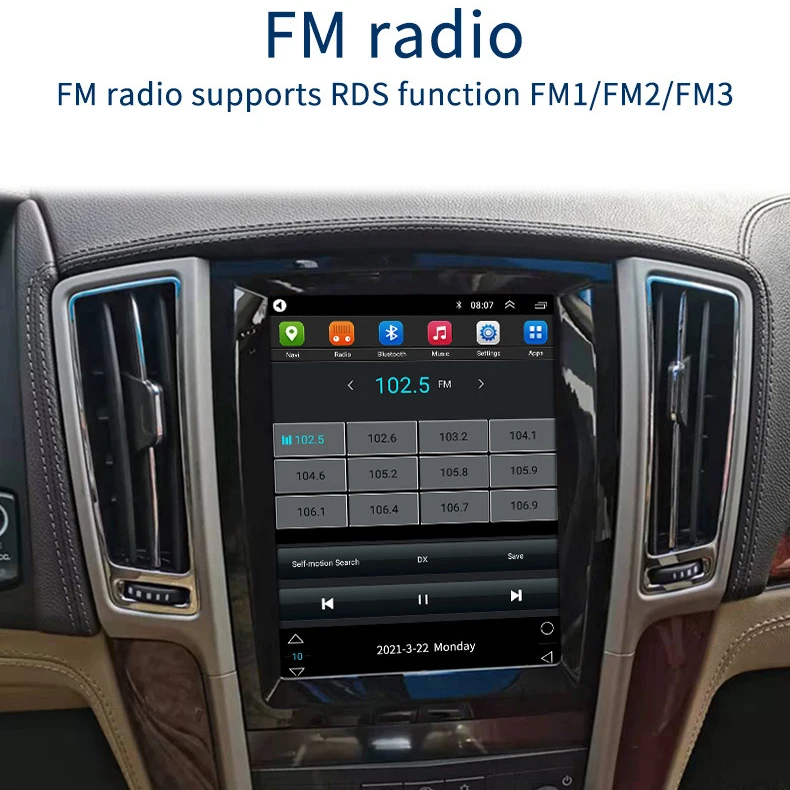 9.7 Inch Android touch screen For Cadillac SLS car stereo radio GPS navigation display multimedia play reversing monitor