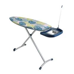 Adjustable and Foldable Wooden Top Ironing Board With Retractable Wire Iron Rest