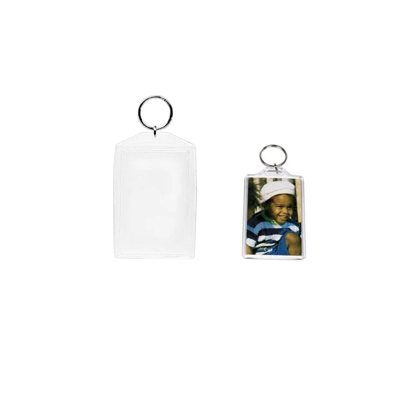 Acrylic Clear Picture Keychains Transparent Double Sided Photo Insert Photo Frame Keychain
