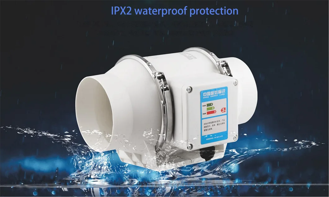 Inline Duct Air Ventilation Extractor Exhaust Fan  Low Noise Energy-Saving Diagonal Flow Booster Pipeline Fan for Household