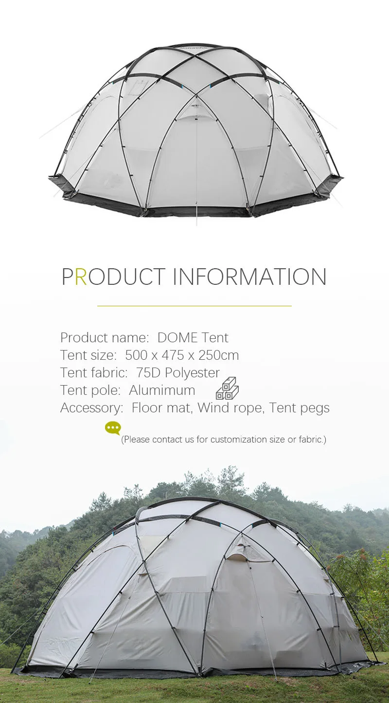 Factory customized outdoor luxury aluminum frame camping tent glamping outdoor globe dome tent half sphere party tent