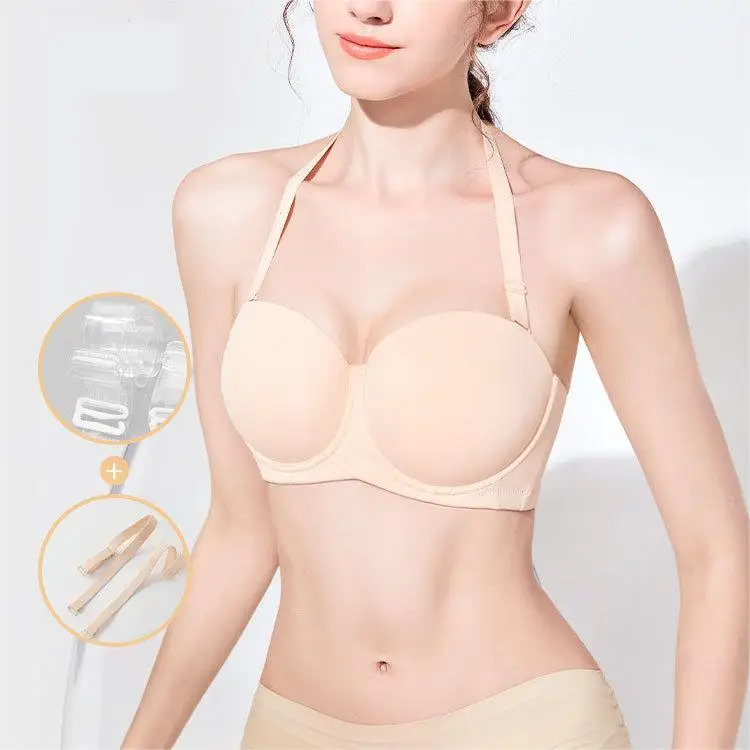 Intiflower 6608 Wholesale Women Underwire Plus Dream Curve Support Strapless Push Up Bra Anti-slip Underwear Sexy Bra