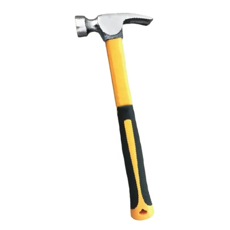 High Quality Hand Tool Carbon Steel Portable Claw Hammer With Fiber Glass Handle