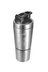 Factory Direct Supply 600+200 ML Bottle Shaker Custom Logo Printing Stainless Steel Double Wall Protein Vacuum Shake